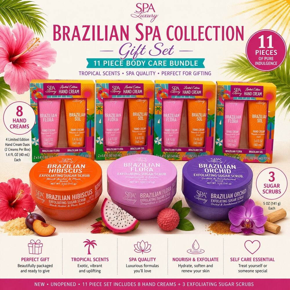 Spa Luxury Brazilian Body Care 11 Pc Bundle